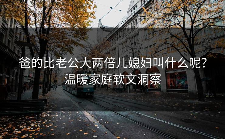 爸的比老公大两倍儿媳妇叫什么呢?温暖家庭软文洞察