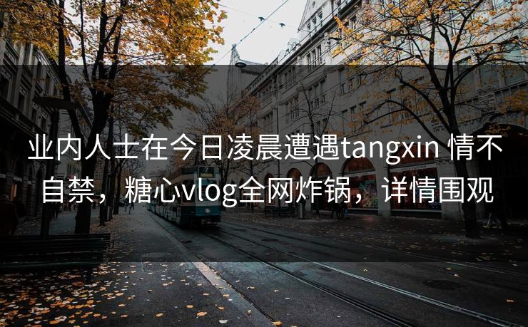 业内人士在今日凌晨遭遇tangxin 情不自禁，糖心vlog全网炸锅，详情围观