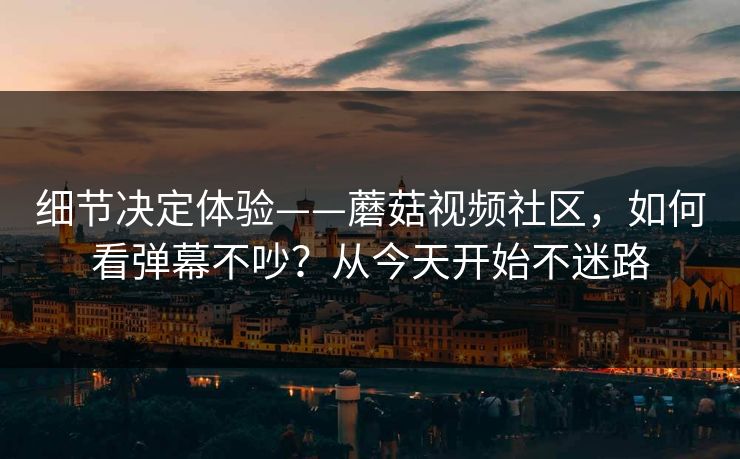 细节决定体验——蘑菇视频社区，如何看弹幕不吵？从今天开始不迷路