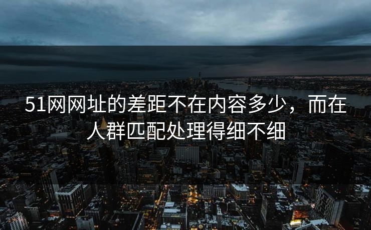 51网网址的差距不在内容多少，而在人群匹配处理得细不细