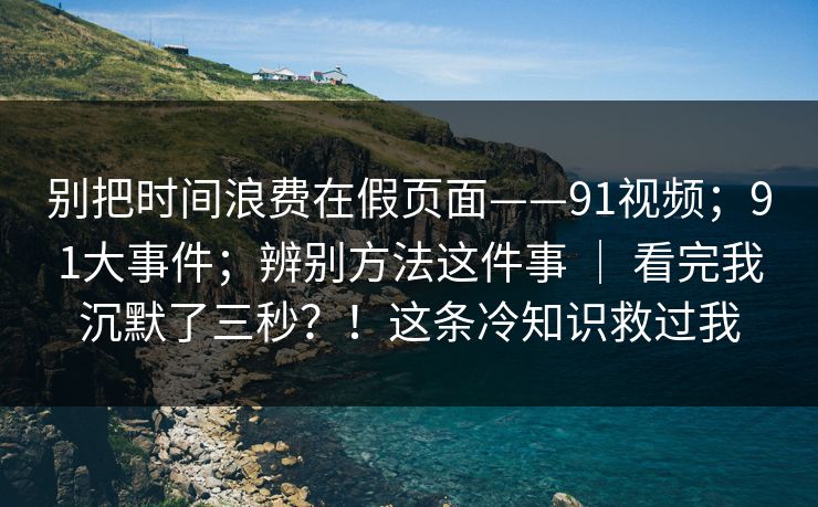 别把时间浪费在假页面——91视频;91大事件;辨别方法这件事 | 看完我沉默了三秒?!这条冷知识救过我